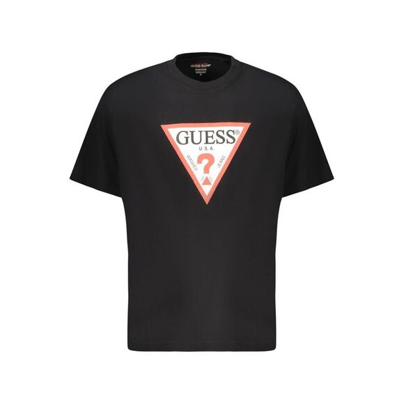Guess Jeans Black Organic Cotton Men Men's T-Shirt - Picture 1 of 2